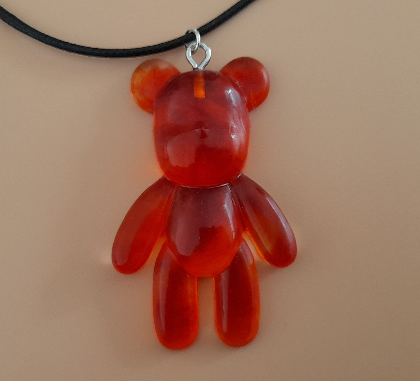 ok COLLIER CORDON + PENDENTIF GRAND OURSON EN RÉSINE 2D- BIJOUX FANTAISIES UNIQUES, ORIGINAUX & ARTISANAUX, MODÈLES AU CHOIX