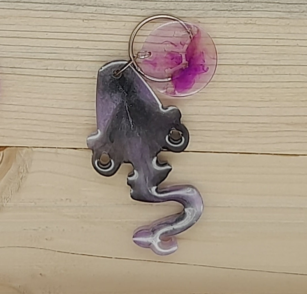 PORTES CLÉS " VIOLETS NOIRS " SIGNES ASTROLOGIQUES DU ZODIAQUE + CONSTELLATIONS - BIJOUX DE SAC FANTAISIES ORIGINAUX, UNIQUES & ARTISANAUX