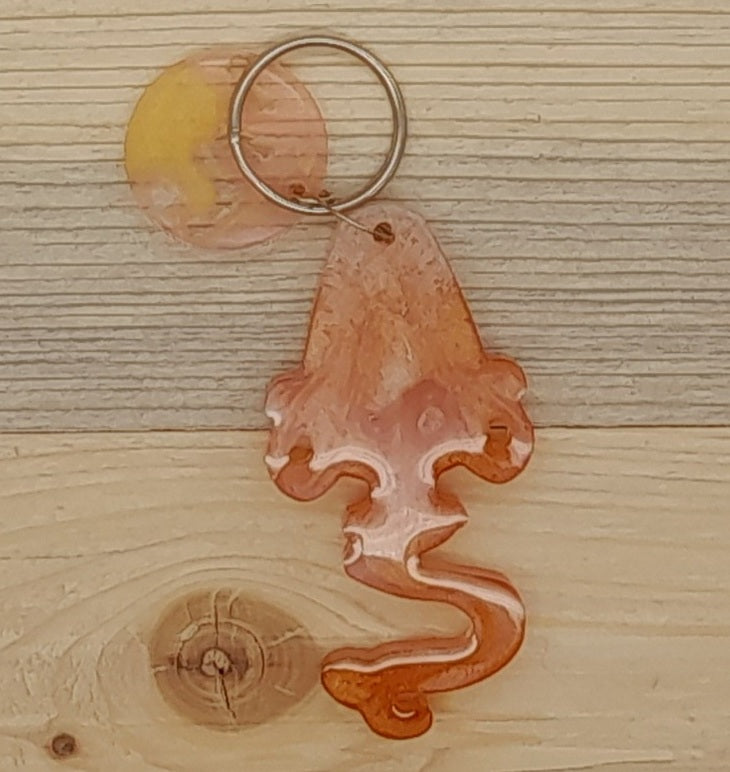 PORTES CLÉS " ROUGE ORANGÉ OR " SIGNES ASTROLOGIQUES + JETONS CONSTELLATIONS BIJOU DE SAC - ORIGINAL et ARTISANAL