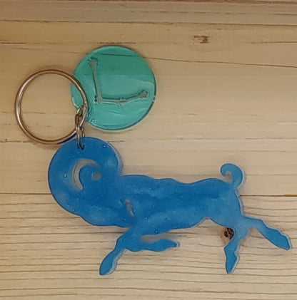 PORTES CLÉS " BLEUS " SIGNES ASTROLOGIQUES DU ZODIAQUE + CONSTELLATIONS - BIJOUX DE SAC FANTAISIES ORIGINAUX, UNIQUES & ARTISANAUX