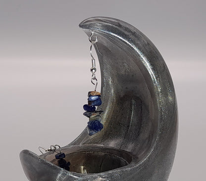 3 MODÈLES DE BOUCLES D'OREILLES EN PIERRE DE SODALITE - BIJOUX ARTISANAUX, UNIQUES & ORIGINAUX