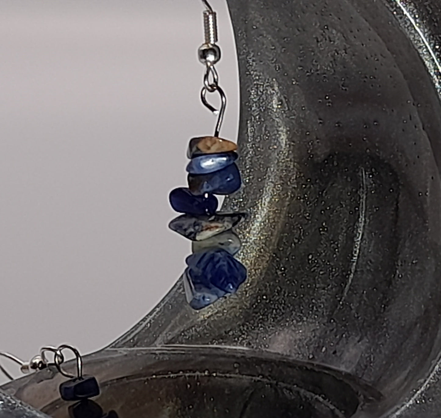 3 MODÈLES DE BOUCLES D'OREILLES EN PIERRE DE SODALITE - BIJOUX ARTISANAUX, UNIQUES & ORIGINAUX
