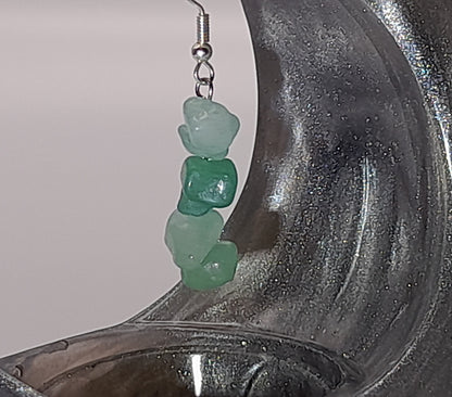 3 MODÈLES DE BOUCLES D'OREILLES PIERRE AVENTURINE VERTE - BIJOUX ARTISANAUX, UNIQUES & ORIGINAUX