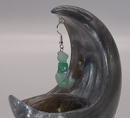 3 MODÈLES DE BOUCLES D'OREILLES PIERRE AVENTURINE VERTE - BIJOUX ARTISANAUX, UNIQUES & ORIGINAUX