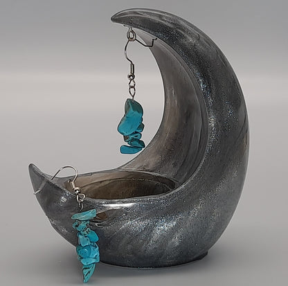 3 MODÈLES DE BOUCLES D'OREILLES EN PIERRE DE TURQUOISE - BIJOUX ARTISANAUX, UNIQUES & ORIGINAUX