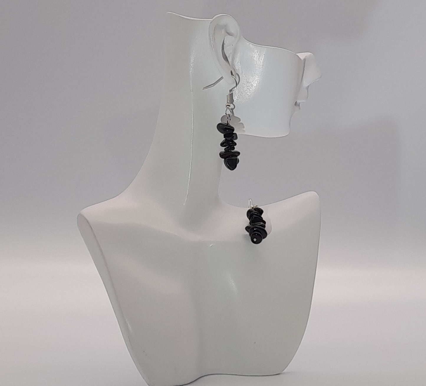 3 MODÈLES DE BOUCLES D'OREILLES EN PIERRE OBSIDIENNE - BIJOUX ARTISANAUX, UNIQUES & ORIGINAUX