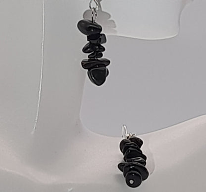 3 MODÈLES DE BOUCLES D'OREILLES EN PIERRE OBSIDIENNE - BIJOUX ARTISANAUX, UNIQUES & ORIGINAUX