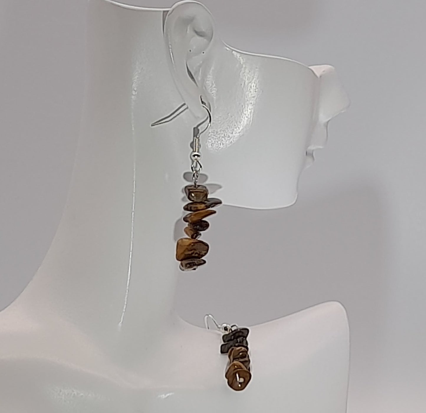 4 MODÈLES DE BOUCLES D'OREILLES EN PIERRE OEIL DU TIGRE - BIJOUX ARTISANAUX, UNIQUES & ORIGINAUX