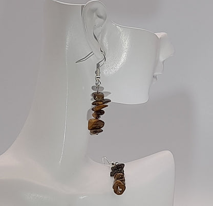 4 MODÈLES DE BOUCLES D'OREILLES EN PIERRE OEIL DU TIGRE - BIJOUX ARTISANAUX, UNIQUES & ORIGINAUX