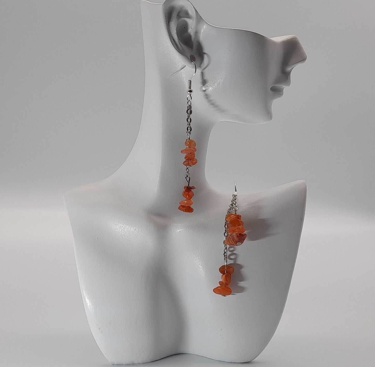 3 MODÈLES DE BOUCLES D'OREILLES EN PIERRE DE CORNALINE - BIJOUX ARTISANAUX, UNIQUES & ORIGINAUX