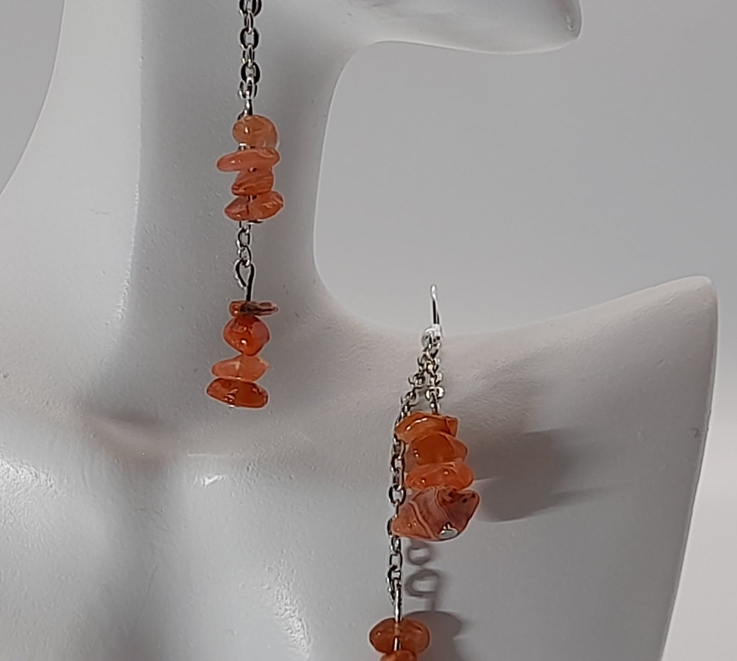 3 MODÈLES DE BOUCLES D'OREILLES EN PIERRE DE CORNALINE - BIJOUX ARTISANAUX, UNIQUES & ORIGINAUX