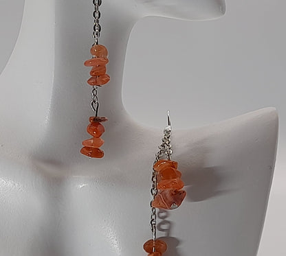 3 MODÈLES DE BOUCLES D'OREILLES EN PIERRE DE CORNALINE - BIJOUX ARTISANAUX, UNIQUES & ORIGINAUX