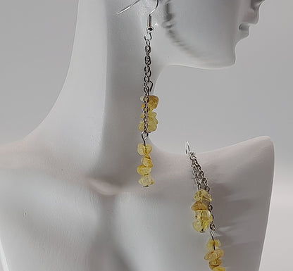 3 MODÈLES DE BOUCLES D'OREILLES EN PIERRE DE CITRINE - BIJOUX ARTISANAUX, UNIQUES & ORIGINAUX