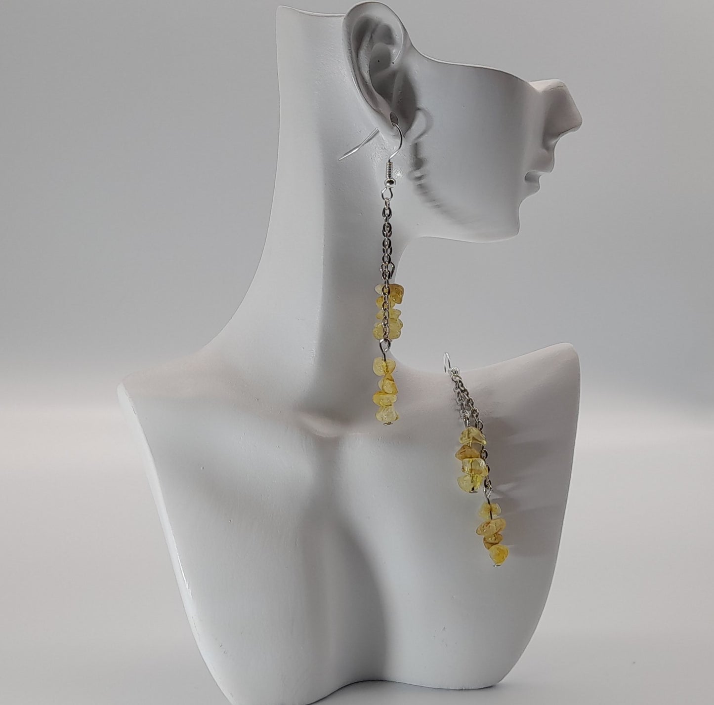 3 MODÈLES DE BOUCLES D'OREILLES EN PIERRE DE CITRINE - BIJOUX ARTISANAUX, UNIQUES & ORIGINAUX