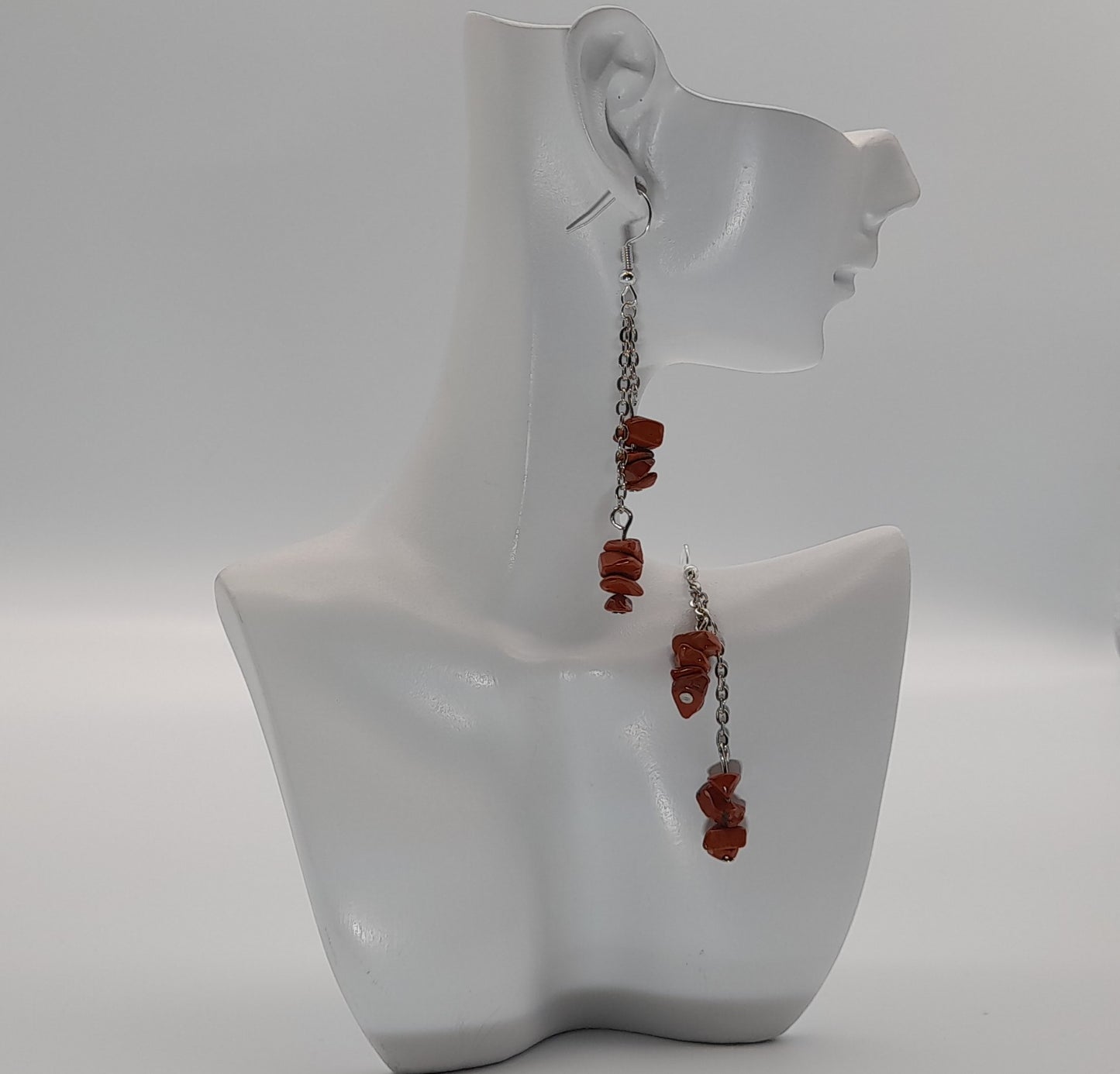 4 MODÈLES DE BOUCLES D'OREILLES EN PIERRE DE JASPE ROUGE - BIJOUX ARTISANAUX, UNIQUES & ORIGINAUX