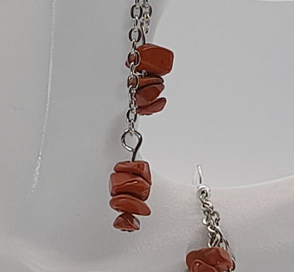 4 MODÈLES DE BOUCLES D'OREILLES EN PIERRE DE JASPE ROUGE - BIJOUX ARTISANAUX, UNIQUES & ORIGINAUX