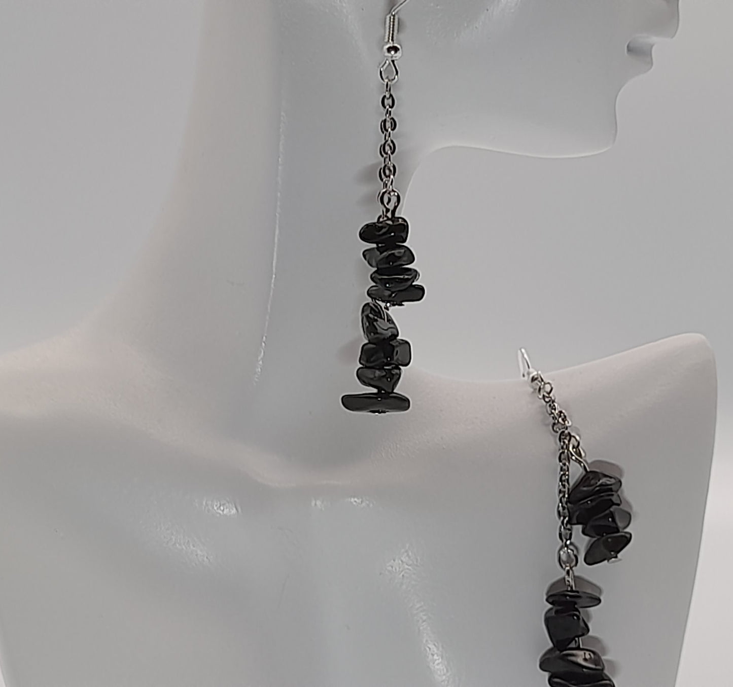 3 MODÈLES DE BOUCLES D'OREILLES EN PIERRE OBSIDIENNE - BIJOUX ARTISANAUX, UNIQUES & ORIGINAUX