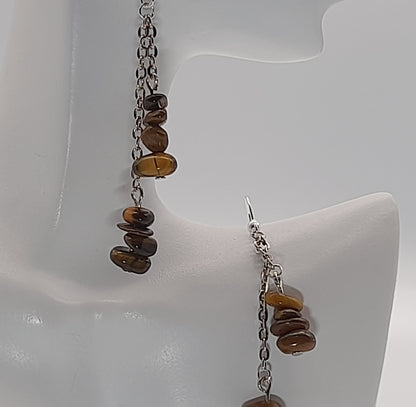 4 MODÈLES DE BOUCLES D'OREILLES EN PIERRE OEIL DU TIGRE - BIJOUX ARTISANAUX, UNIQUES & ORIGINAUX