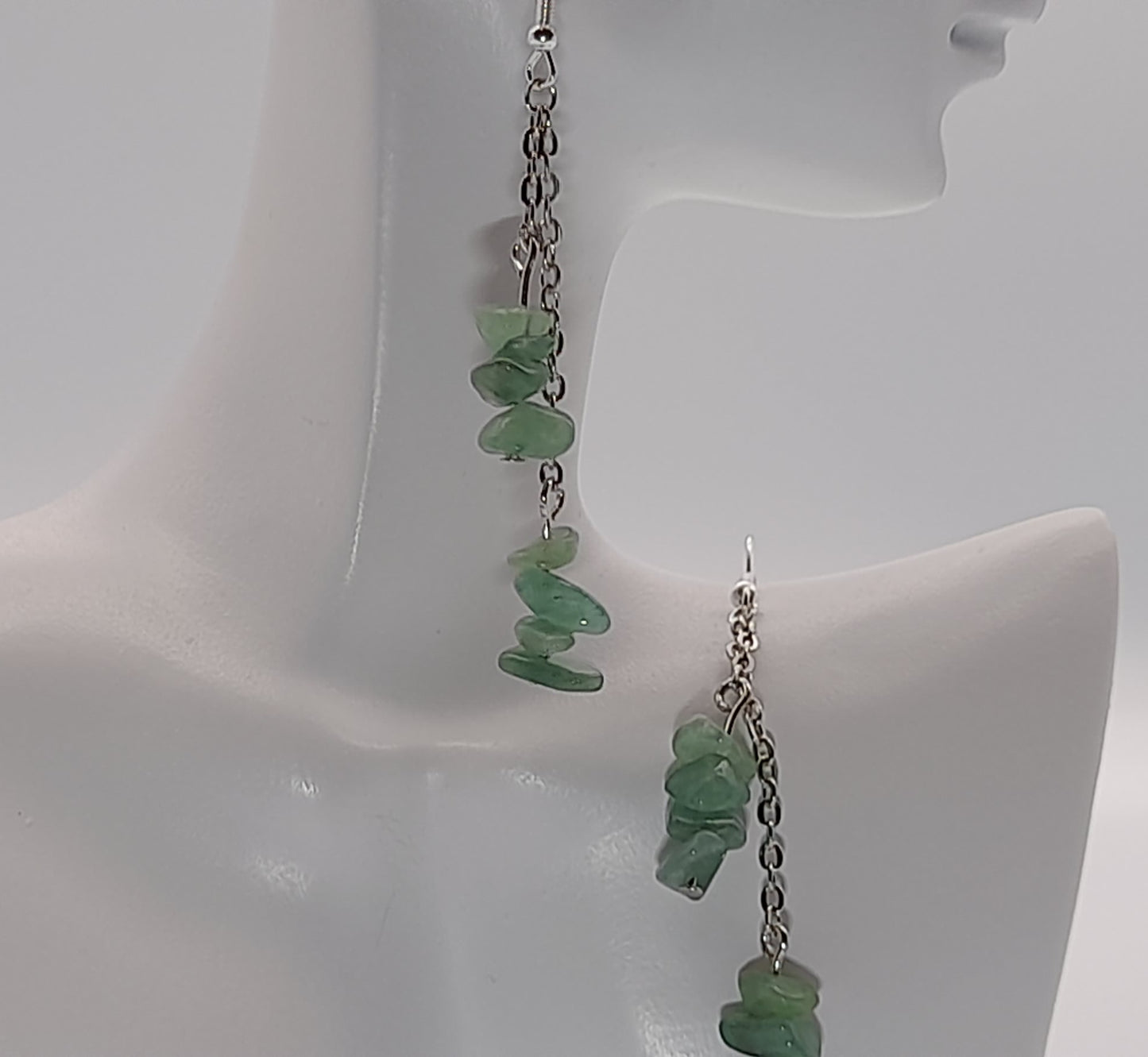 3 MODÈLES DE BOUCLES D'OREILLES PIERRE AVENTURINE VERTE - BIJOUX ARTISANAUX, UNIQUES & ORIGINAUX