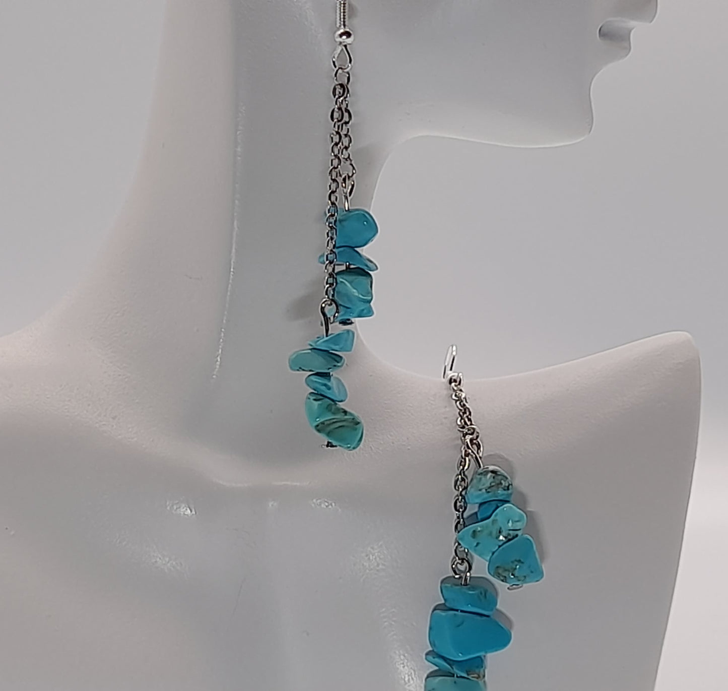 3 MODÈLES DE BOUCLES D'OREILLES EN PIERRE DE TURQUOISE - BIJOUX ARTISANAUX, UNIQUES & ORIGINAUX