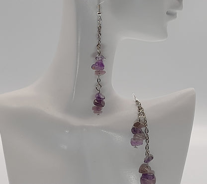 4 MODÈLES DE BOUCLES D'OREILLES EN PIERRE AMÉTHYSTE - BIJOUX ARTISANAUX, UNIQUES & ORIGINAUX