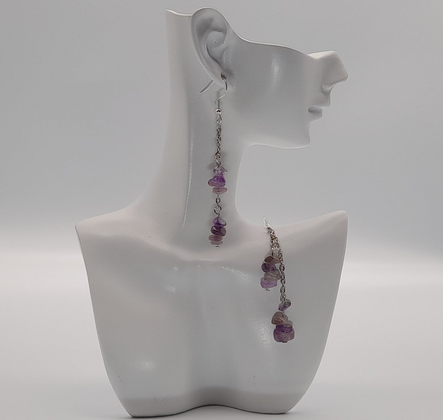 4 MODÈLES DE BOUCLES D'OREILLES EN PIERRE AMÉTHYSTE - BIJOUX ARTISANAUX, UNIQUES & ORIGINAUX