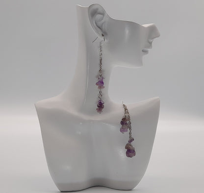 4 MODÈLES DE BOUCLES D'OREILLES EN PIERRE AMÉTHYSTE - BIJOUX ARTISANAUX, UNIQUES & ORIGINAUX