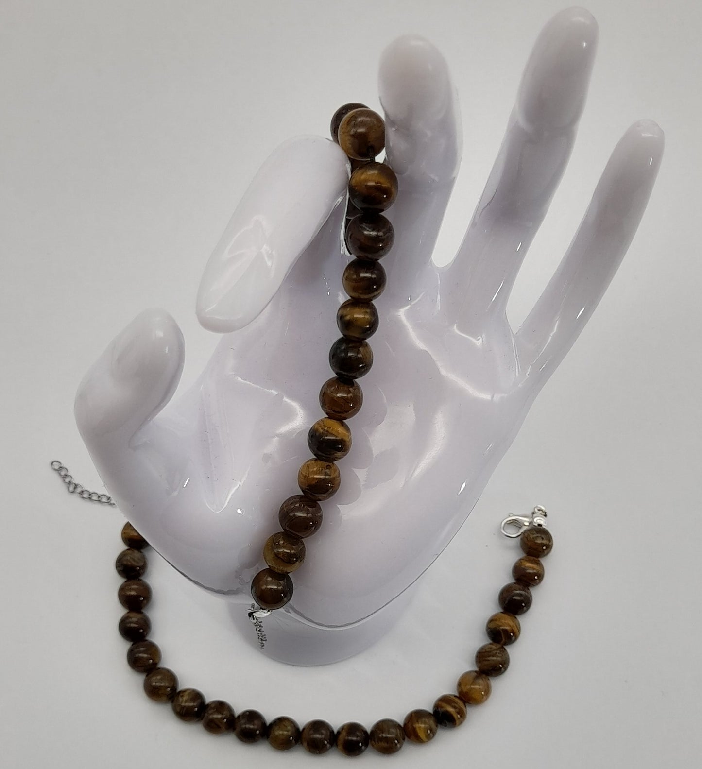 BRACELETS DE PERLES RONDES EN PIERRE OEIL DU TIGRE - 2 TAILLES AU CHOIX - BIJOUX ARTISANAUX, UNIQUES & ORIGINAUX