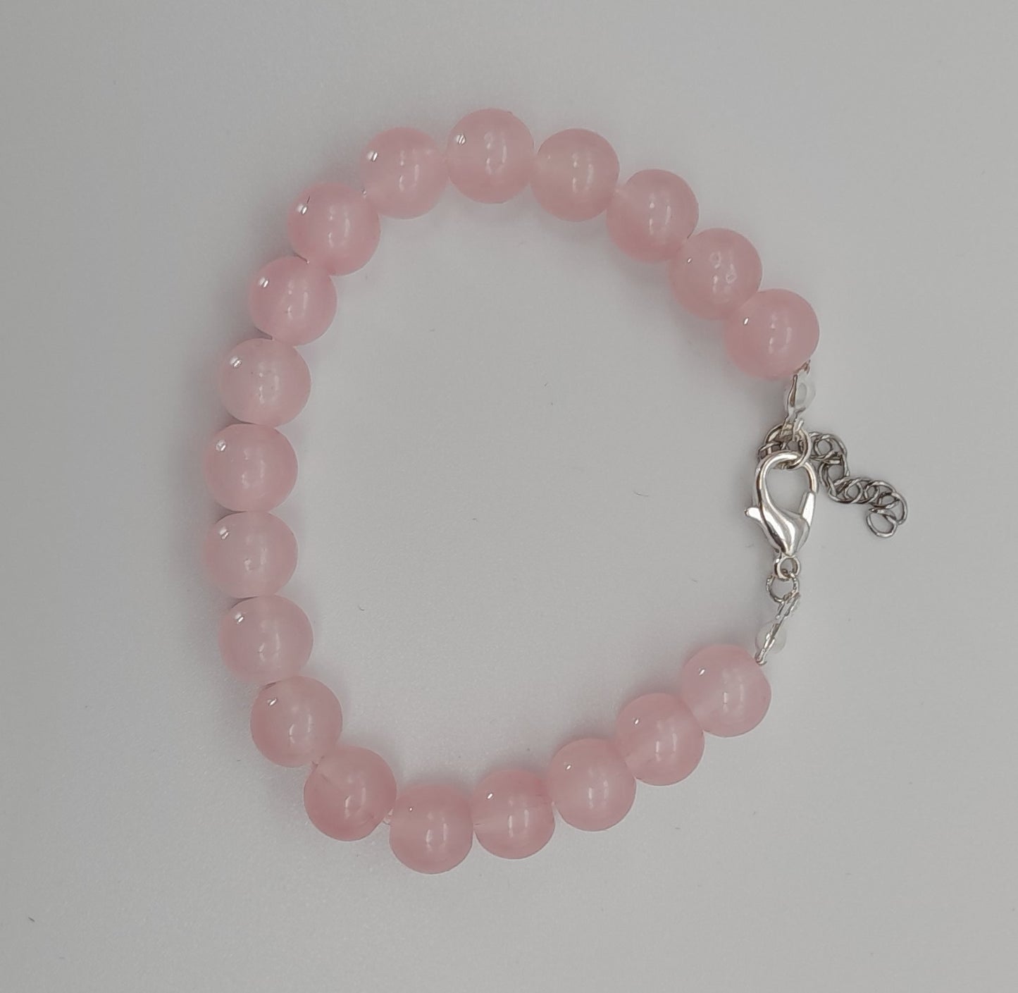 BRACELETS DE PERLES RONDES EN PIERRE DE QUARTZ ROSE - 2 TAILLES AU CHOIX - BIJOUX ARTISANAUX, UNIQUES & ORIGINAUX