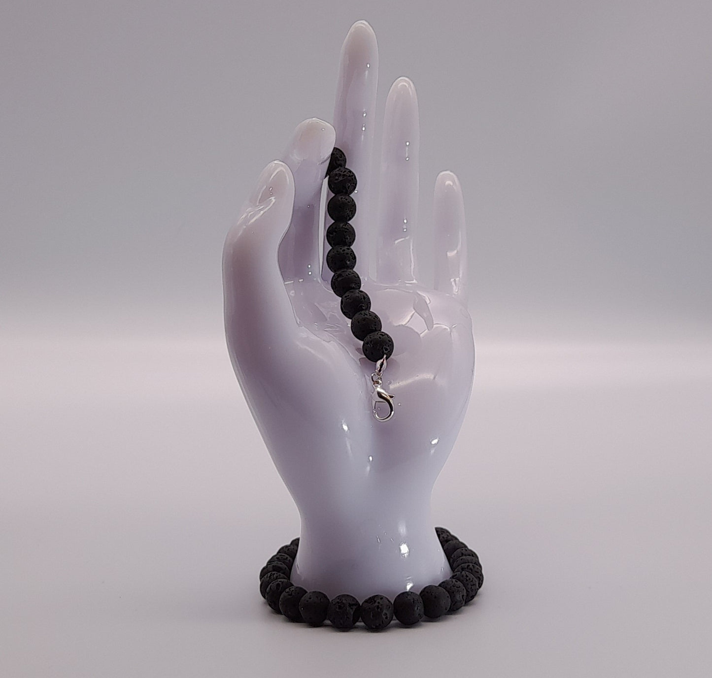 BRACELETS DE PERLES RONDES EN PIERRE DE LAVE - 2 TAILLES AU CHOIX - BIJOUX ARTISANAUX, UNIQUES & ORIGINAUX