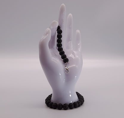 BRACELETS DE PERLES RONDES EN PIERRE DE LAVE - 2 TAILLES AU CHOIX - BIJOUX ARTISANAUX, UNIQUES & ORIGINAUX