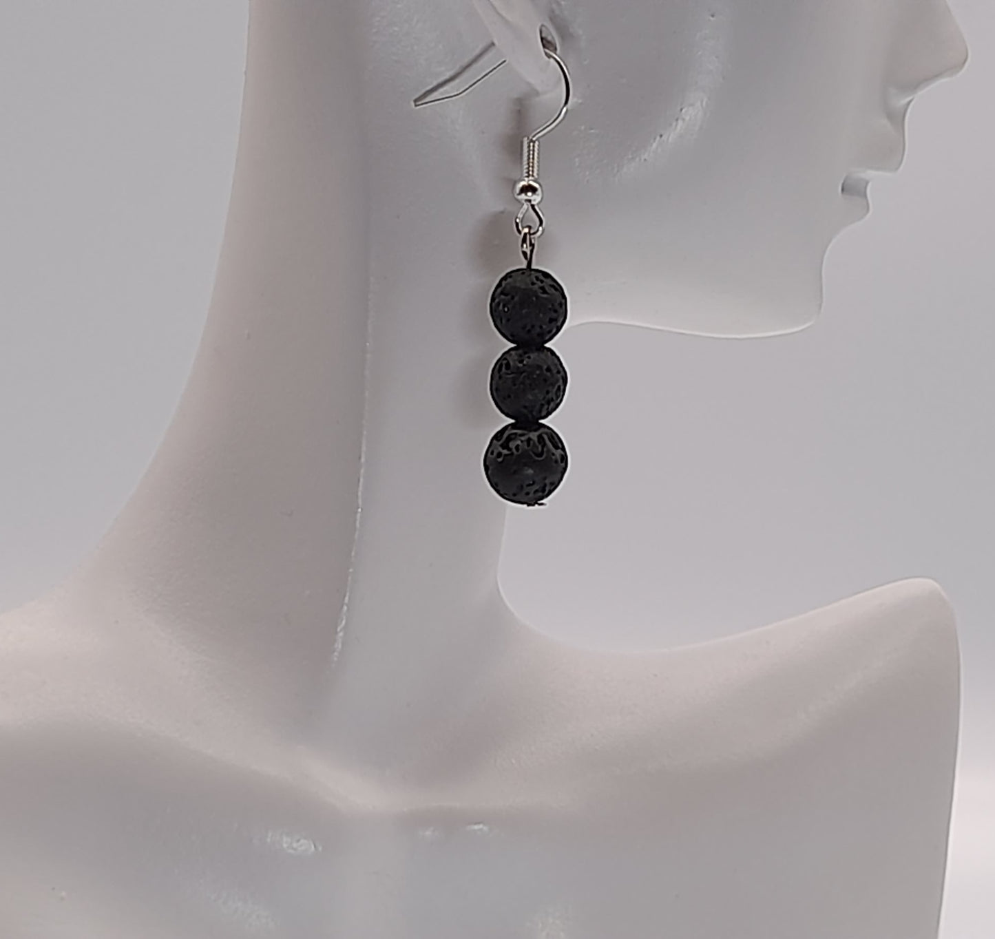 BOUCLES D'OREILLES EN PIERRE DE LAVE -  BIJOUX ARTISANAUX, UNIQUES & ORIGINAUX