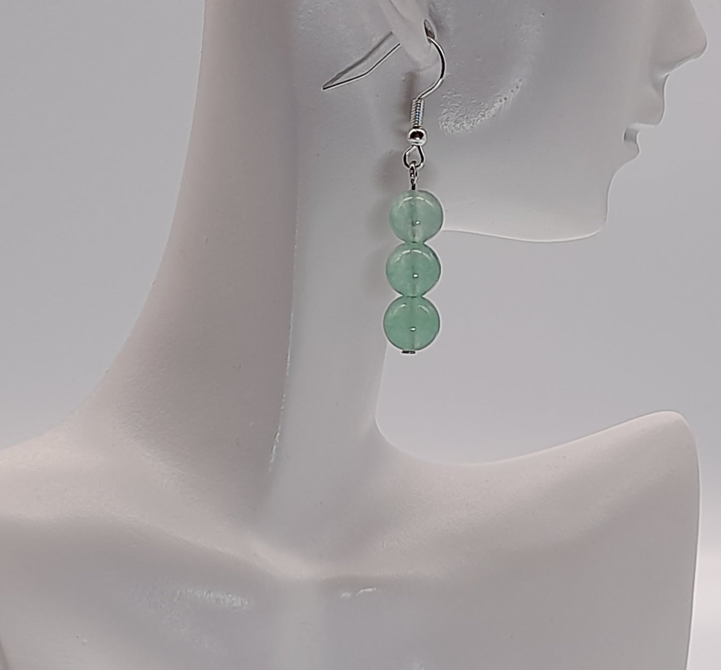 3 MODÈLES DE BOUCLES D'OREILLES PIERRE AVENTURINE VERTE - BIJOUX ARTISANAUX, UNIQUES & ORIGINAUX
