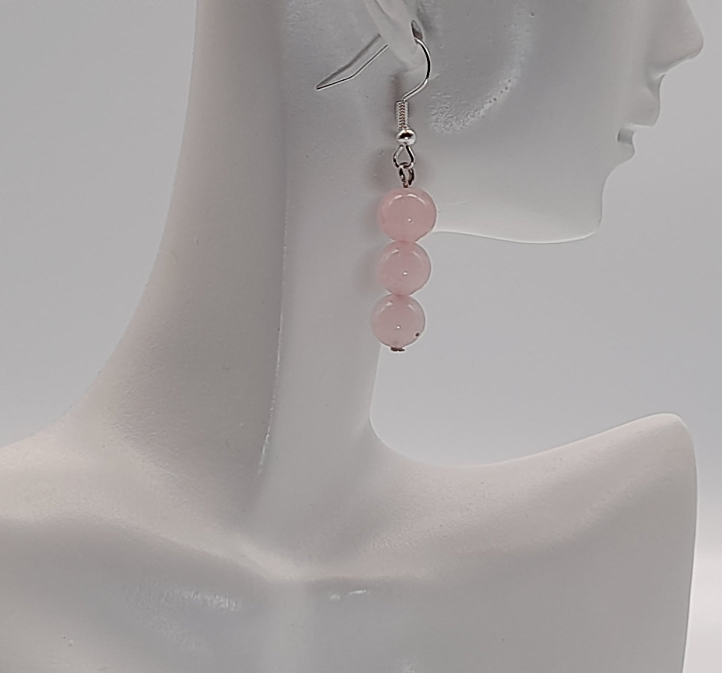 4 MODÈLES DE BOUCLES D'OREILLES EN PIERRE DE QUARTZ ROSE - BIJOUX ARTISANAUX, UNIQUES & ORIGINAUX