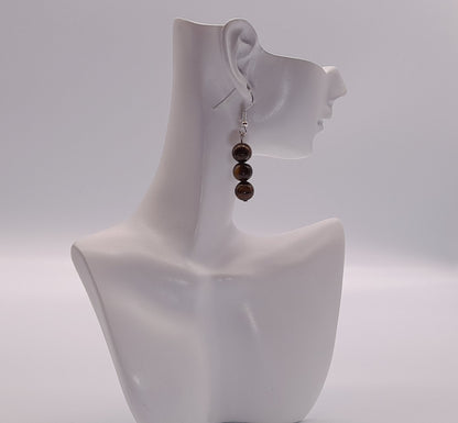 4 MODÈLES DE BOUCLES D'OREILLES EN PIERRE OEIL DU TIGRE - BIJOUX ARTISANAUX, UNIQUES & ORIGINAUX