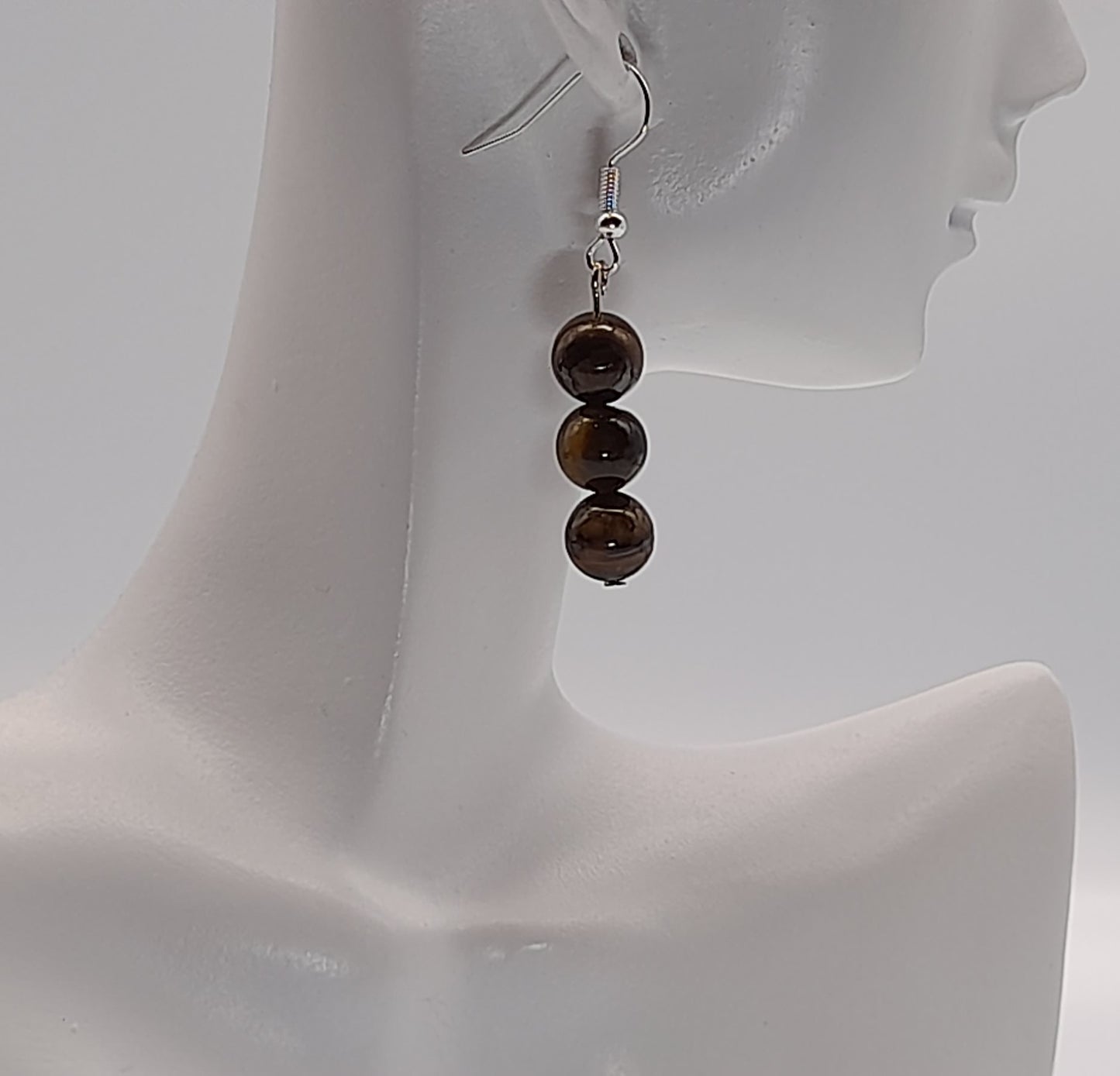 4 MODÈLES DE BOUCLES D'OREILLES EN PIERRE OEIL DU TIGRE - BIJOUX ARTISANAUX, UNIQUES & ORIGINAUX