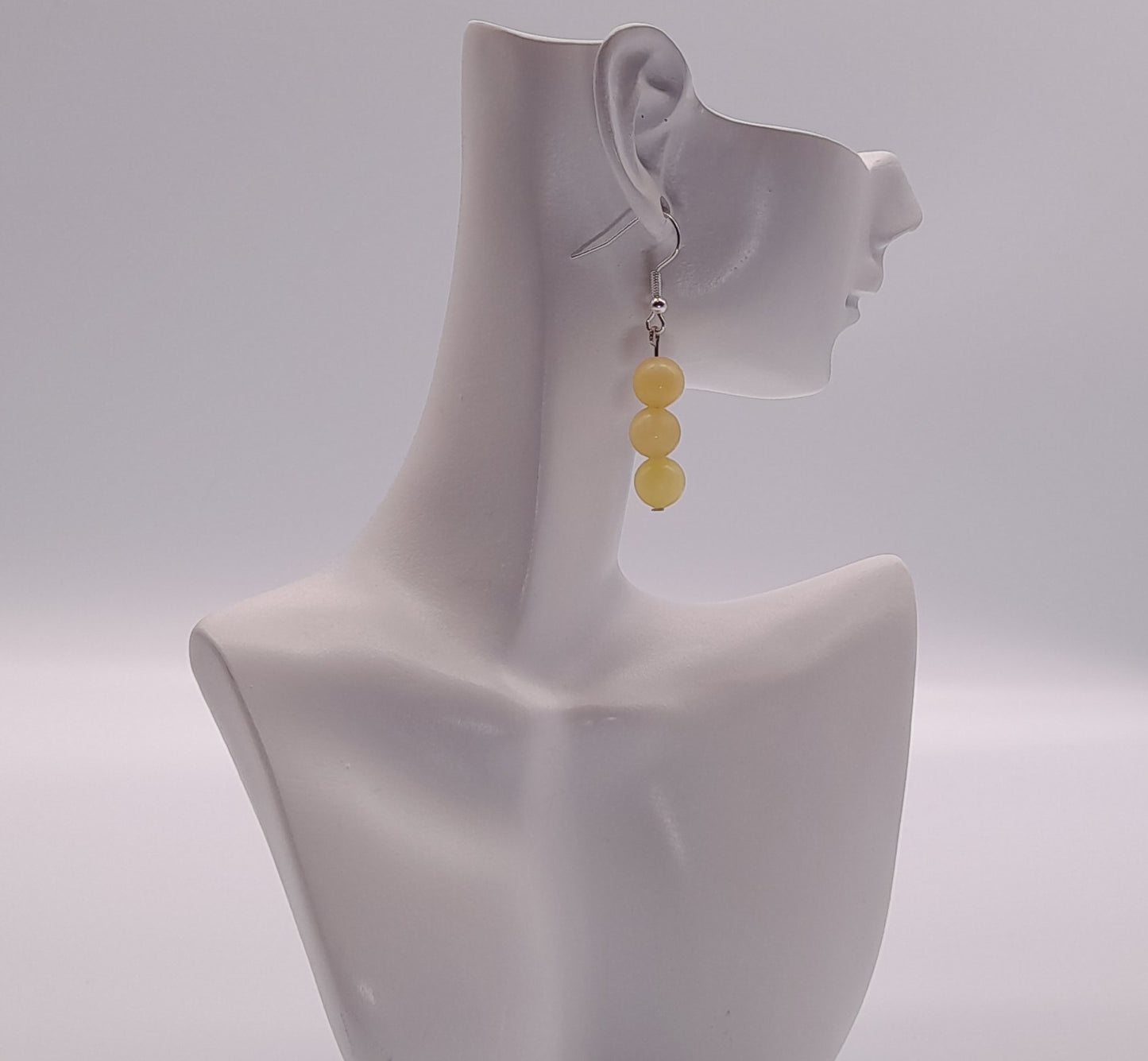 BOUCLES D'OREILLES EN PIERRE DE CALCITE JAUNE - BIJOUX ARTISANAUX, UNIQUES & ORIGINAUX