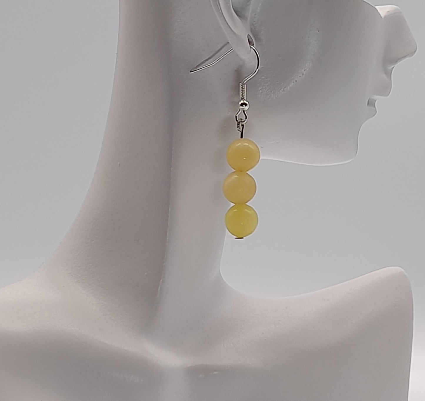 BOUCLES D'OREILLES EN PIERRE DE CALCITE JAUNE - BIJOUX ARTISANAUX, UNIQUES & ORIGINAUX