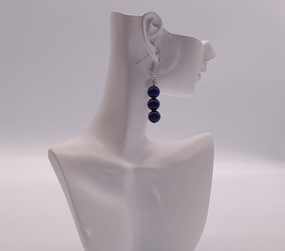 4 MODÈLES DE BOUCLES D'OREILLES EN PIERRE DE LAPIS LAZULI - BIJOUX ARTISANAUX, UNIQUES & ORIGINAUX