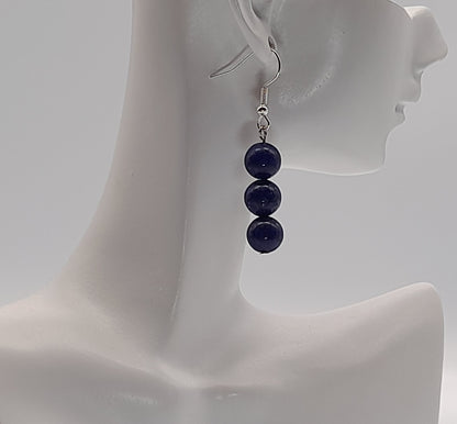 4 MODÈLES DE BOUCLES D'OREILLES EN PIERRE DE LAPIS LAZULI - BIJOUX ARTISANAUX, UNIQUES & ORIGINAUX