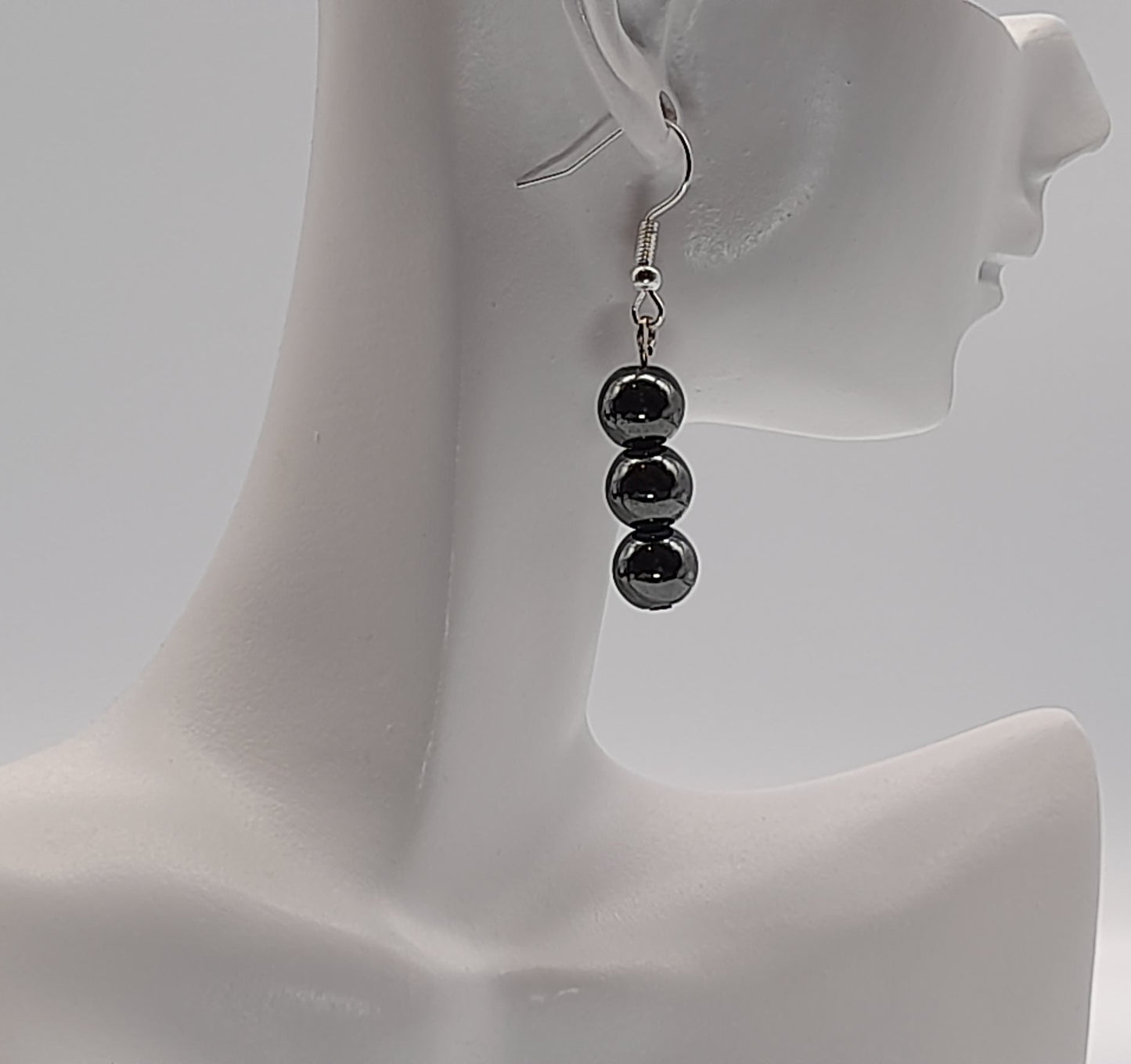 3 MODÈLES DE BOUCLES D'OREILLES EN PIERRE HÉMATITE - BIJOUX ARTISANAUX, UNIQUES & ORIGINAUX