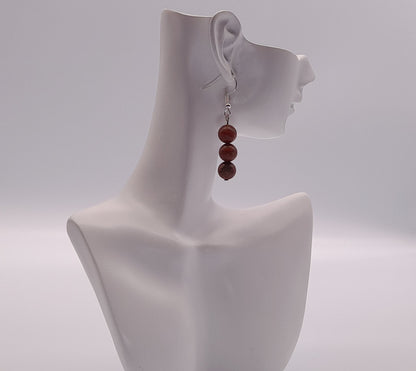 4 MODÈLES DE BOUCLES D'OREILLES EN PIERRE DE JASPE ROUGE - BIJOUX ARTISANAUX, UNIQUES & ORIGINAUX