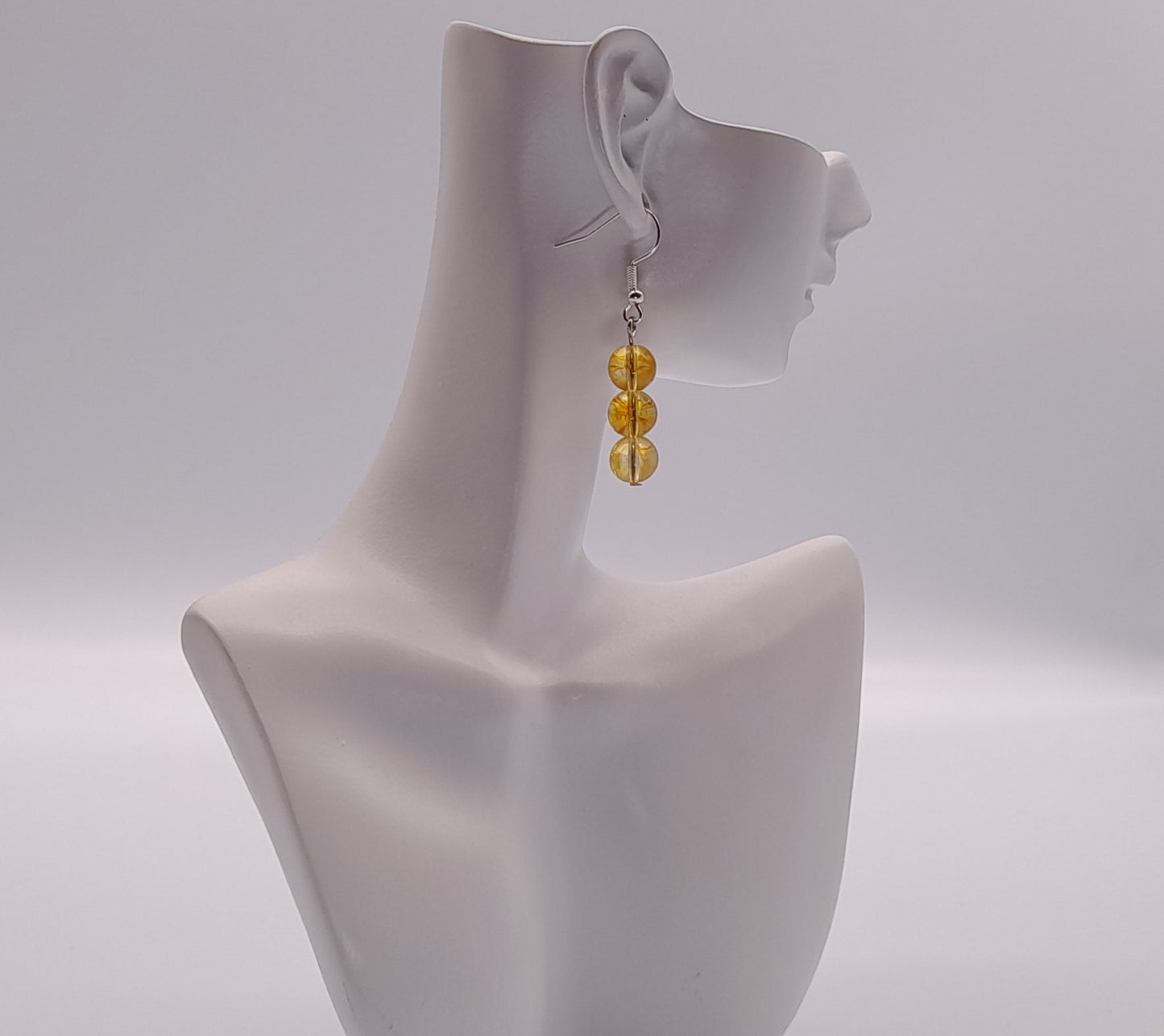 3 MODÈLES DE BOUCLES D'OREILLES EN PIERRE DE CITRINE - BIJOUX ARTISANAUX, UNIQUES & ORIGINAUX