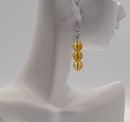 3 MODÈLES DE BOUCLES D'OREILLES EN PIERRE DE CITRINE - BIJOUX ARTISANAUX, UNIQUES & ORIGINAUX