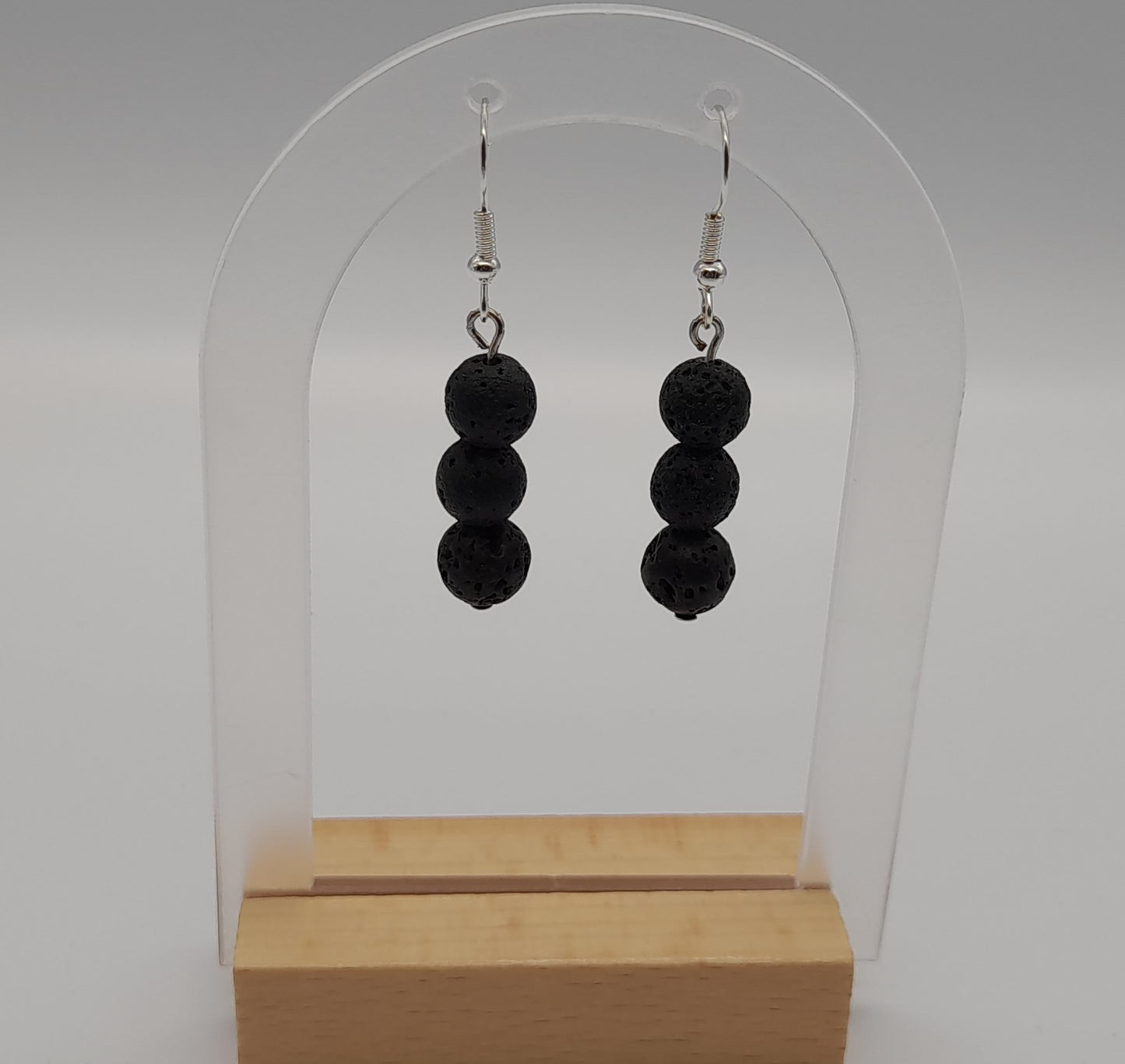 BOUCLES D'OREILLES EN PIERRE DE LAVE -  BIJOUX ARTISANAUX, UNIQUES & ORIGINAUX