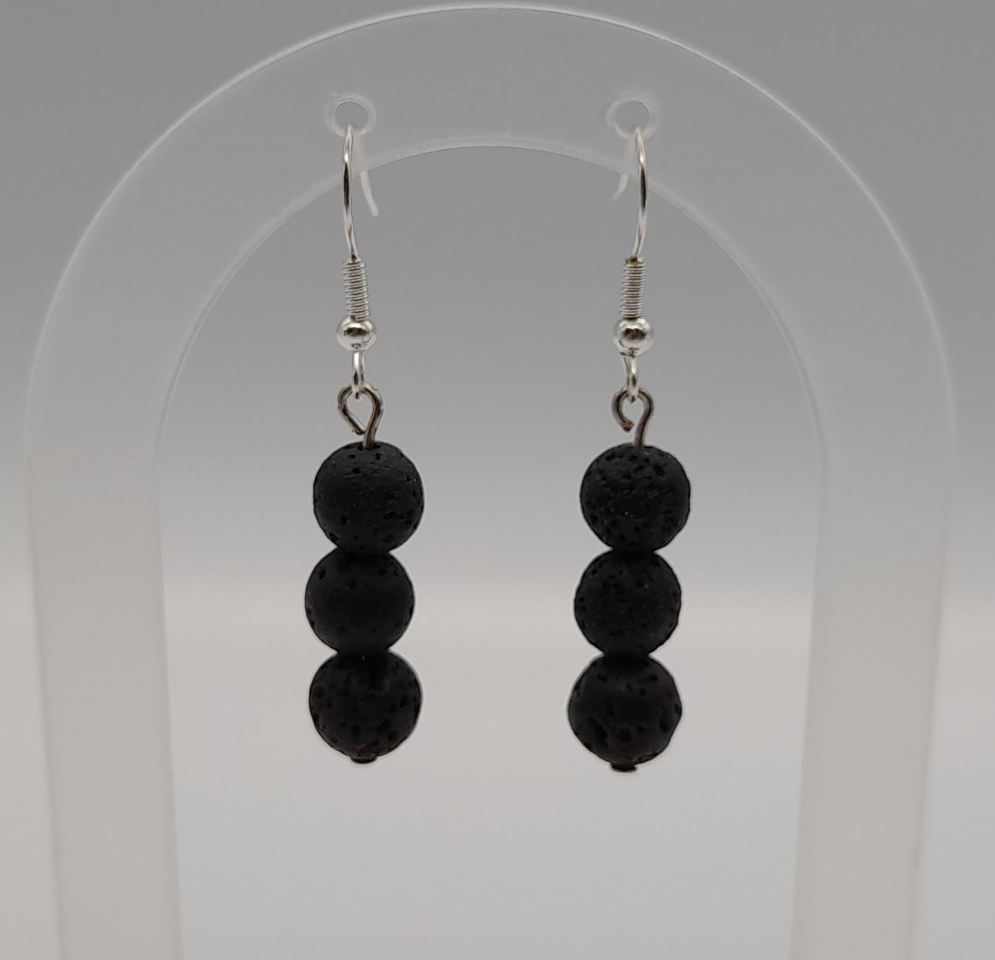 BOUCLES D'OREILLES EN PIERRE DE LAVE -  BIJOUX ARTISANAUX, UNIQUES & ORIGINAUX