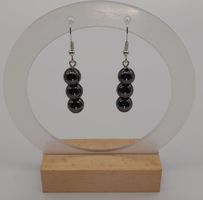 3 MODÈLES DE BOUCLES D'OREILLES EN PIERRE HÉMATITE - BIJOUX ARTISANAUX, UNIQUES & ORIGINAUX