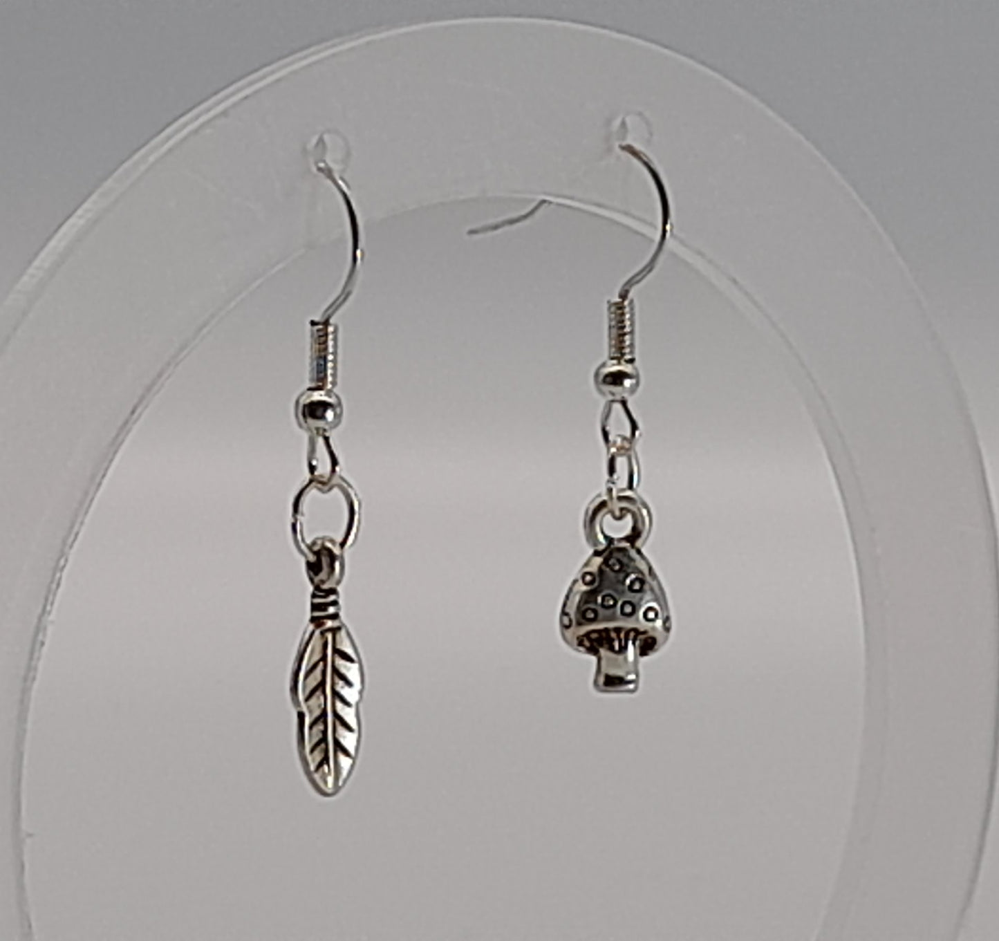 BOUCLES D'OREILLES DUO ORIGINAL " FLEUR TOURNESOL ou CHAMPIGNON + FEUILLE " - BIJOUX FANTAISIES AU CHOIX