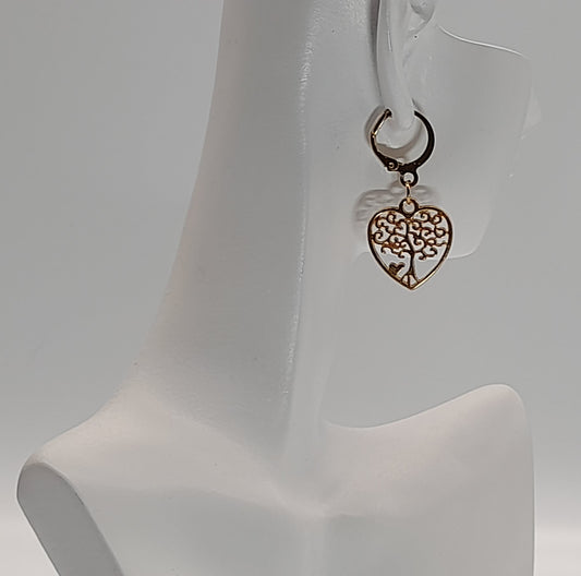 BOUCLES D'OREILLES COEUR AMOUR - DIVERS MODÈLES DORÉS AU CHOIX BIJOUX FANTAISIES