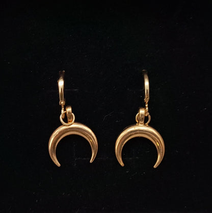 BOUCLES D'OREILLES " PLANÈTE TERRE ou CROISSANT DE LUNE " 2 MODÈLES - BIJOUX BRELOQUES FANTAISIES AU CHOIX